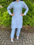 Stunning Tayna Design Two-Piece Sequined Co-Ord Set - Baby Blue