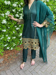 Sarah Embroidered Viscous Suit - Green