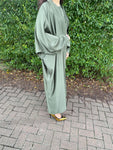 Mawa 3 Piece cuff sleeves Abaya Kaftan - Khaki