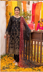 Ayeza Chunri Cotton Lawn Eid Suit - Black