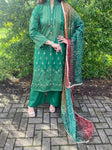 Ayeza Chunri Cotton Lawn Eid Suit - Green