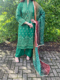 Ayeza Chunri Cotton Lawn Eid Suit - Green