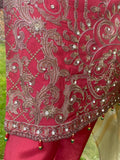 Elegant Maroon Chiffon 3-piece suit with intricate sequin zari work