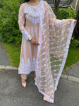 Maya Blush Pink with white thread embroidery Suit