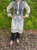 Sana Safina Inspired Ivory Lace Detail Lawn Kurta