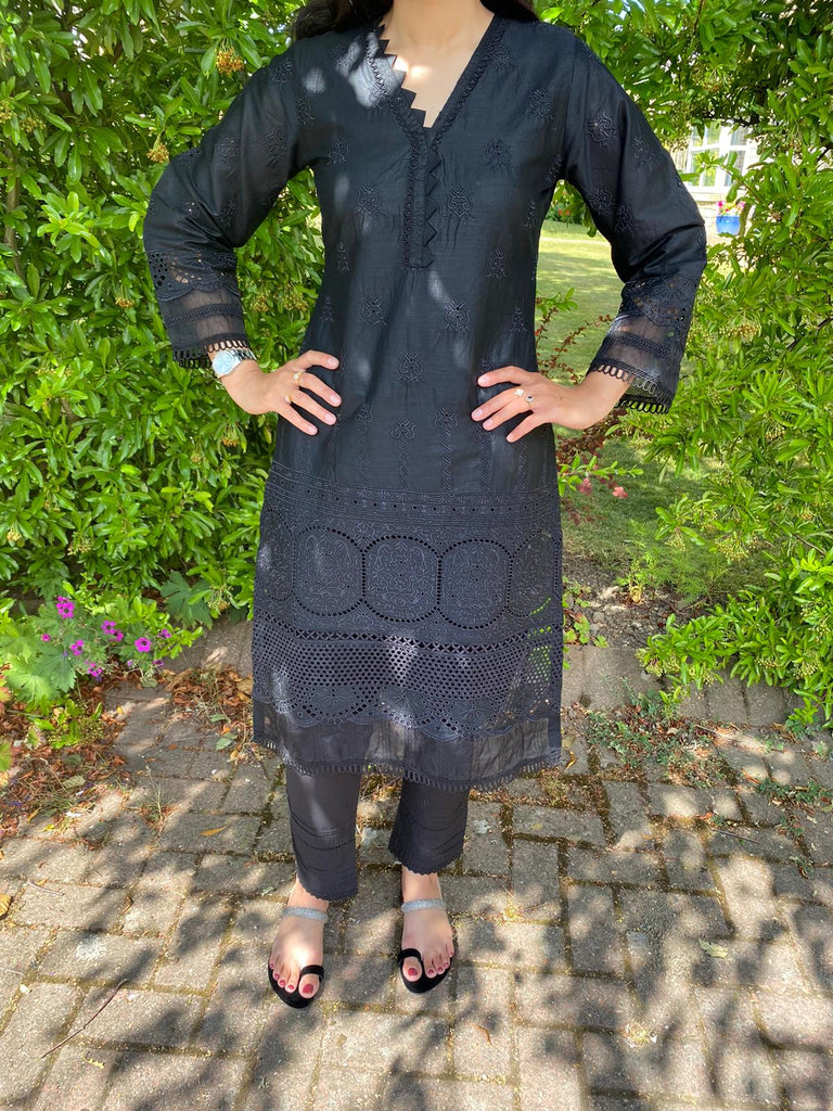 black chicken dress design Black Chicken Frock-041