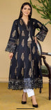 Maya Black Print On Kurta Dress With Lace Details