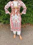 Ethnic Digital Print Lace Edge Kurta