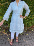 Ethnic Inspired Luxury Chiken Kari Kurta  - Mint Green