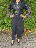 Ethnic Inspired Black, Gold and Pearls Kurta