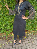 Ethnic Inspired Black, Gold and Pearls Kurta