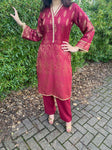 Banarsi Jaquard Co Ord Collection - Maroon