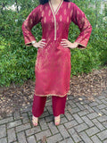 Banarsi Jaquard Co Ord Collection - Maroon