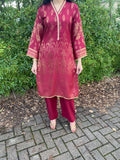 Banarsi Jaquard Co Ord Collection - Maroon