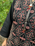 Black Full Tapestry Embroider, Mirror Button Detail Suit